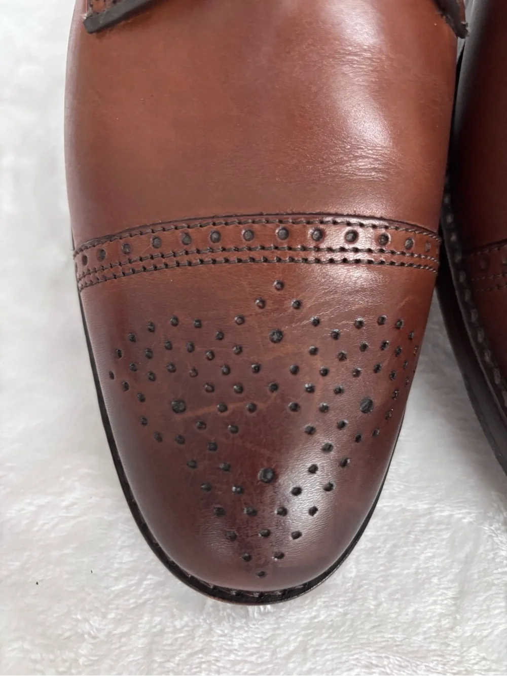 JOHNSTON & MURPHY Men's Halford Leather Cap Toe Lace Up Oxford Shoe--EUC--8.5